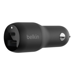 Belkin BOOST UP Dual Car Charger with PPS 37W - Adaptateur d'alimentation pour voiture - 37 Watt - PD 3.0 - 2 connecteurs de so